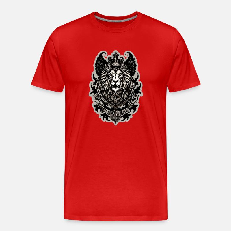 Silberner Löwe - Männer Premium Bio T-Shirt - Rot