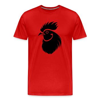 Poulet Poulailler Volaille Coq Ferme - T-shirt bio Premium Homme - rouge - Devant - Damien (186cm)
