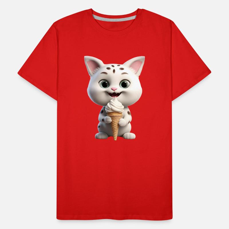 Katze mit Eis Männer Premium Bio T-Shirt