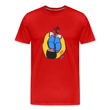 Hip Hop v2 00 - Männer Premium Bio T-Shirt - Rot - Vorne - Damien (186cm)