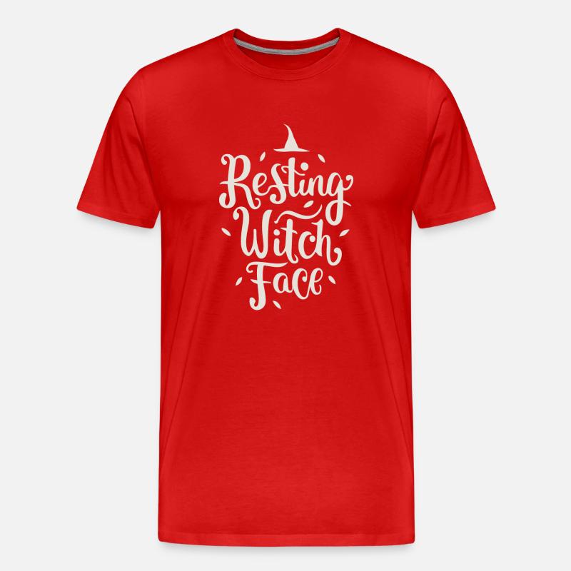 Ruhendes Hexengesicht - Männer Premium Bio T-Shirt - Rot