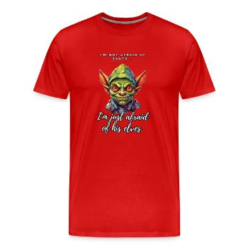 Ich habe keine Angst vor dem Weihnachtsmann... - Männer Premium Bio T-Shirt - Rot - Vorne - Damien (186cm)