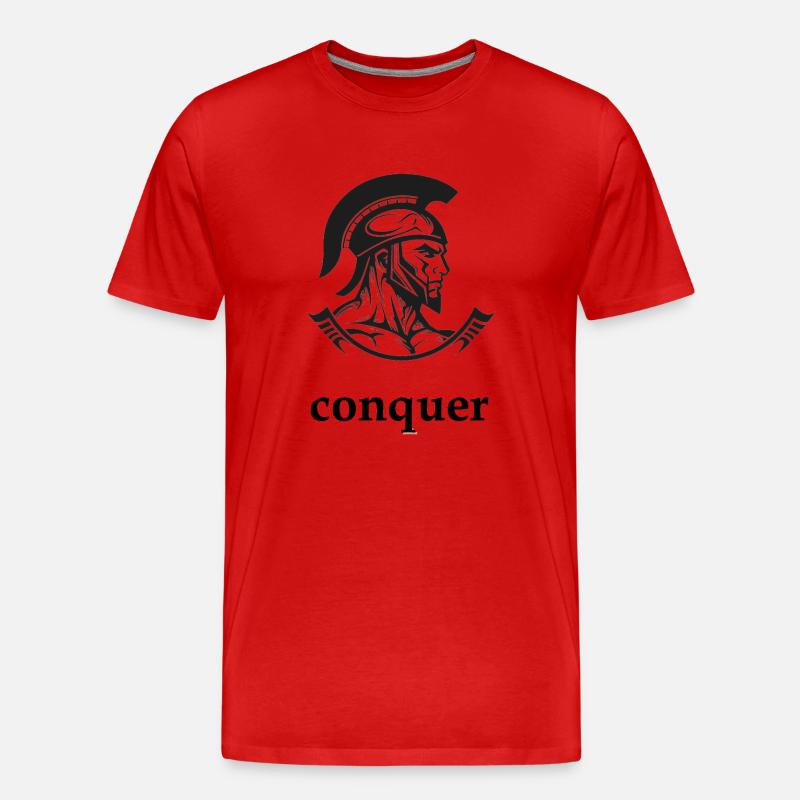 conquer Spartan - Männer Premium Bio T-Shirt - Rot