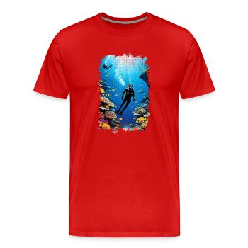 Scuba diving - Men's Premium Organic T-Shirt - red - Front - Damien (186cm)