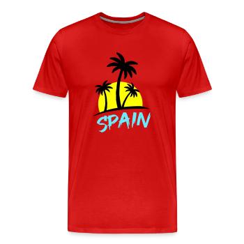 Espagne - T-shirt bio Premium Homme - rouge - Devant - Damien (186cm)