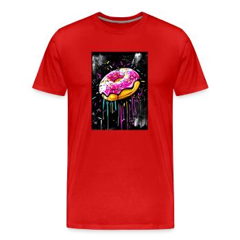 Donut-Graffiti-Stil - Männer Premium Bio T-Shirt - Rot - Vorne - Damien (186cm)