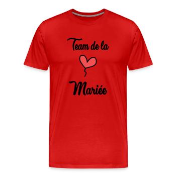 BRAUT-TEAM - Männer Premium Bio T-Shirt - Rot - Vorne - Damien (186cm)