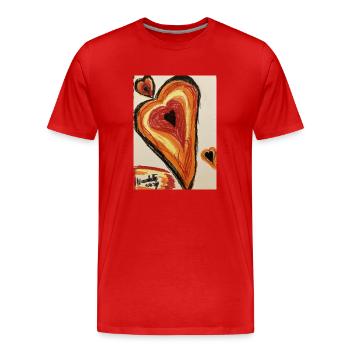 Cœur chaleureux - T-shirt bio Premium Homme - rouge - Devant - Damien (186cm)