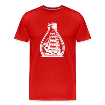 Classic Swell Sailing Ship Bottle Ship - Men's Premium Organic T-Shirt - red - Front - Damien (186cm)