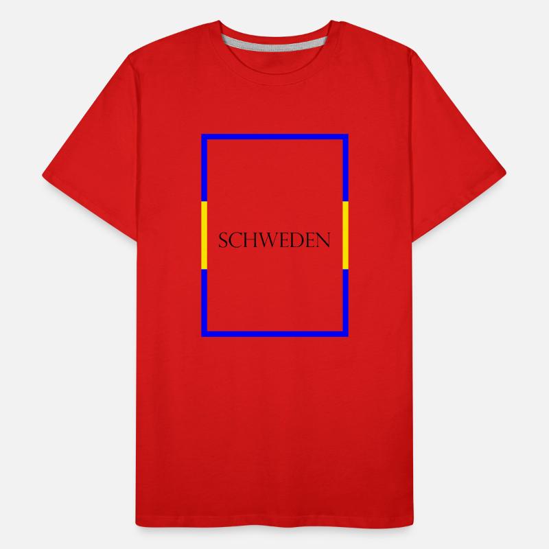 Suède, Suède, Lettrage de déclaration avec drapeau T-shirt bio Premium Homme