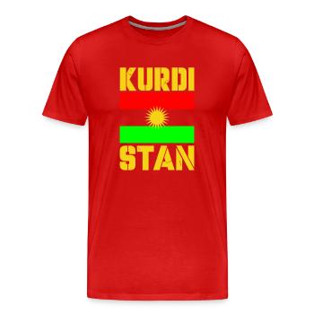 Drapeau du Kurdistan 1 - T-shirt bio Premium Homme - rouge - Devant - Damien (186cm)