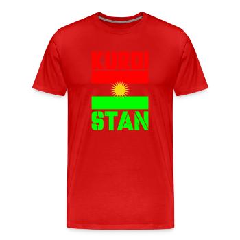 Drapeau du Kurdistan - T-shirt bio Premium Homme - rouge - Devant - Damien (186cm)