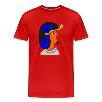 Egyptian Male Portrait - Men's Premium Organic T-Shirt - red - Front - Damien (186cm)
