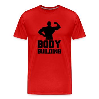 bodybuilding - Men's Premium Organic T-Shirt - red - Front - Damien (186cm)
