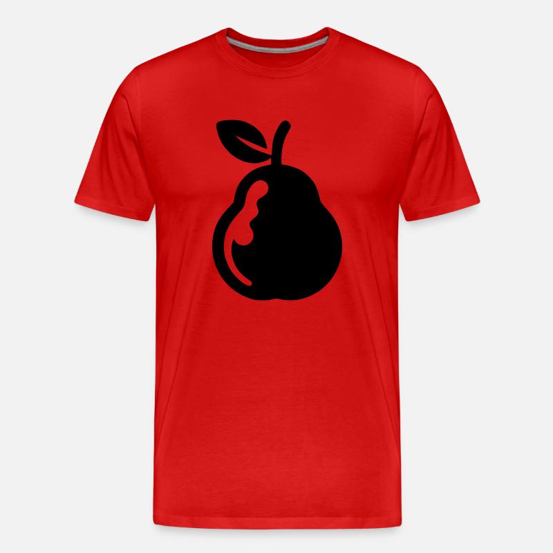 Birne - Männer Premium Bio T-Shirt - Rot