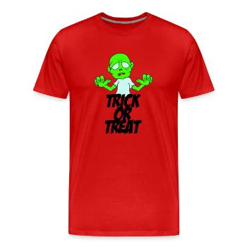 Zombie Trick or Treat - T-shirt bio Premium Homme - rouge - Devant - Damien (186cm)