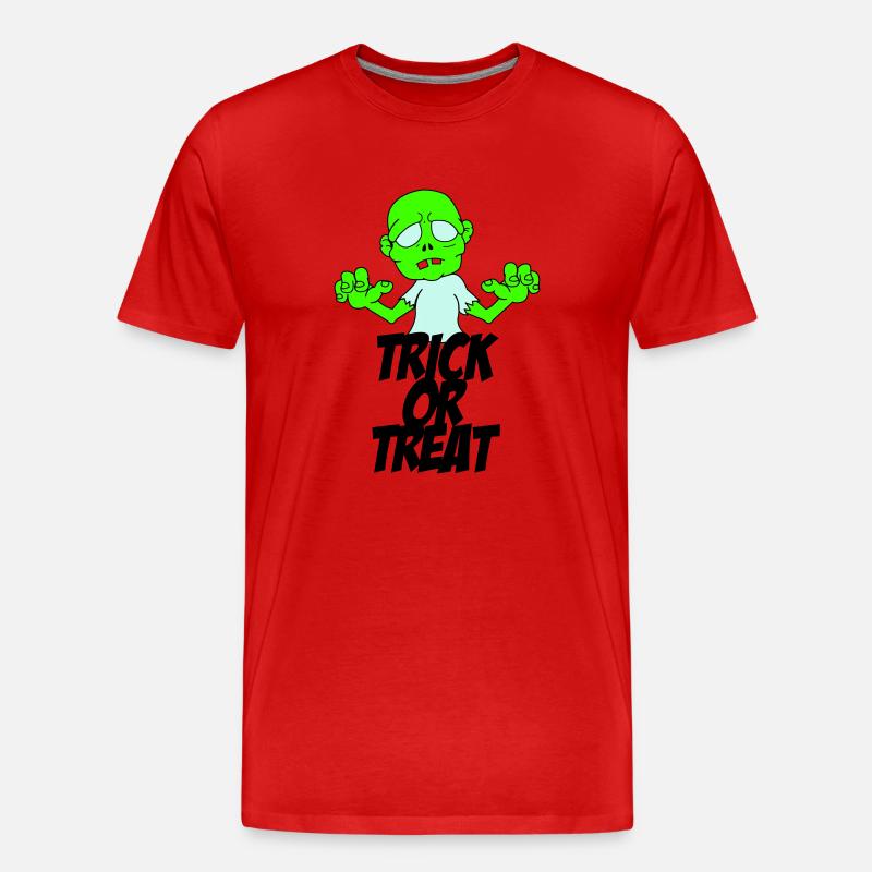 zombie trick or treat - Männer Premium Bio T-Shirt - Rot