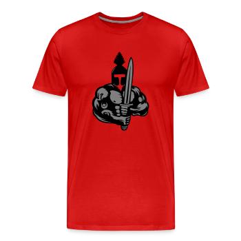 guerriers spartiates - T-shirt bio Premium Homme - rouge - Devant - Damien (186cm)