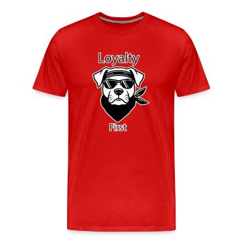 Gangster Dog - Loyalty First Design - Men's Premium Organic T-Shirt - red - Front - Damien (186cm)
