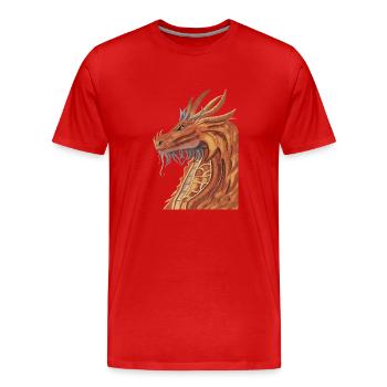 Dragon - Männer Premium Bio T-Shirt - Rot - Vorne - Damien (186cm)