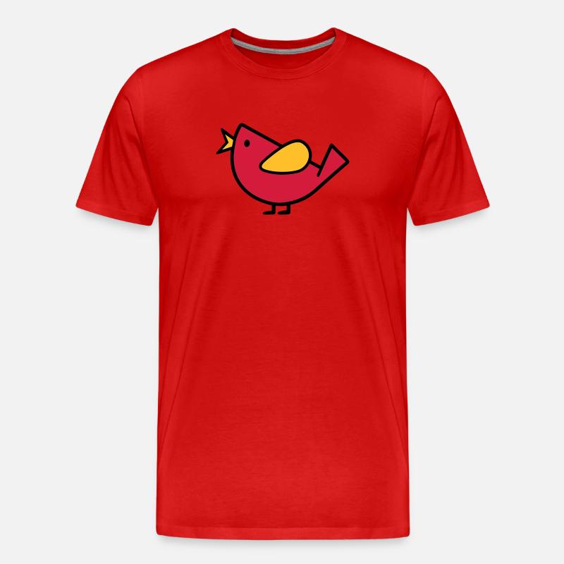 Vogel - Männer Premium Bio T-Shirt - Rot
