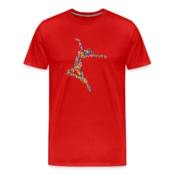 ballerina ballett dance dancer tanz taenzer yoga35 - Männer Premium Bio T-Shirt - Rot - Vorne - Damien (186cm)