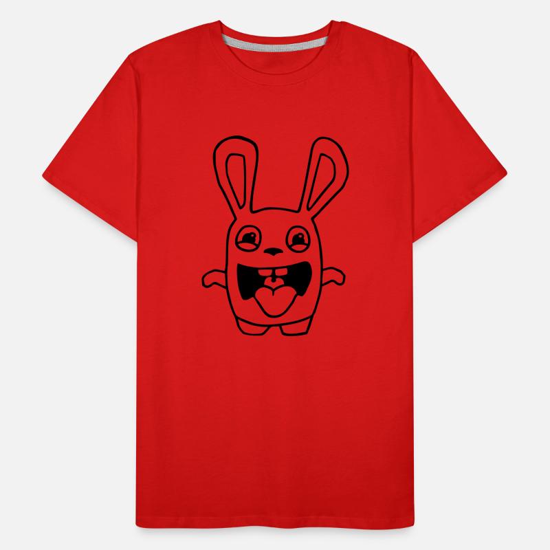 drawing cute rabbit stupid comic style cartoon fun Men's Premium Organic T-Shirt