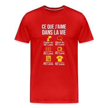 Lensois Lens humour maillot drôle football - T-shirt bio Premium Homme - rouge - Devant - Damien (186cm)