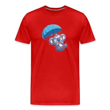 Koala effrayé - T-shirt bio Premium Homme - rouge - Devant - Damien (186cm)