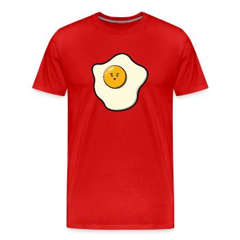 Oeuf au plat mignon - T-shirt bio Premium Homme - rouge - Devant - Damien (186cm)
