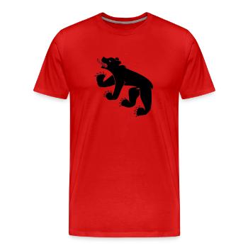 dessin d'un ours symbole drapeau de Berne Suisse - T-shirt bio Premium Homme - rouge - Devant - Damien (186cm)