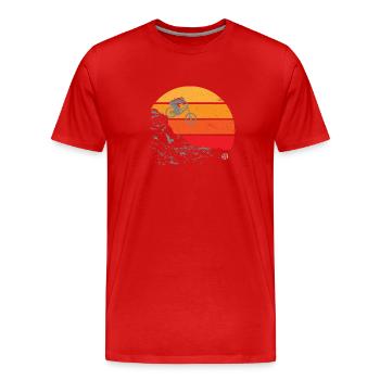 downhiller sunset - Männer Premium Bio T-Shirt - Rot - Vorne - Damien (186cm)