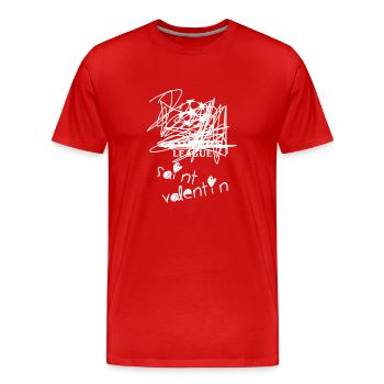Sain valentin vs Foot - T-shirt bio Premium Homme - rouge - Devant - Damien (186cm)