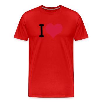 I Heart 3-colors - T-shirt bio Premium Homme - rouge - Devant - Damien (186cm)