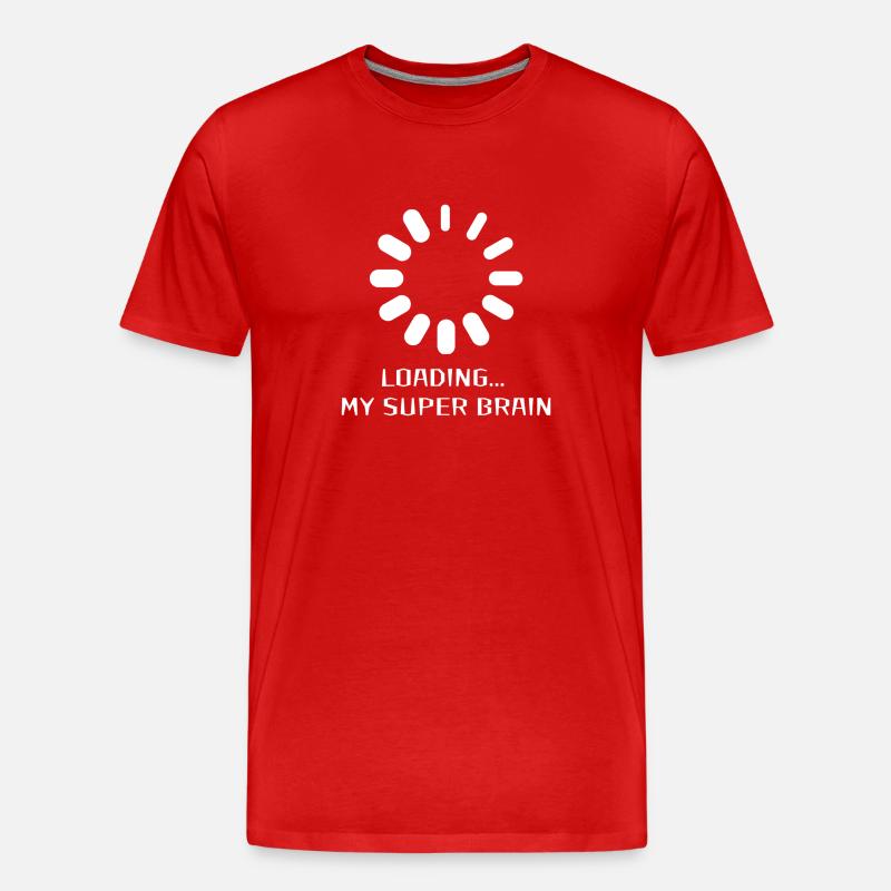 Loading my super brain - Männer Premium Bio T-Shirt - Rot