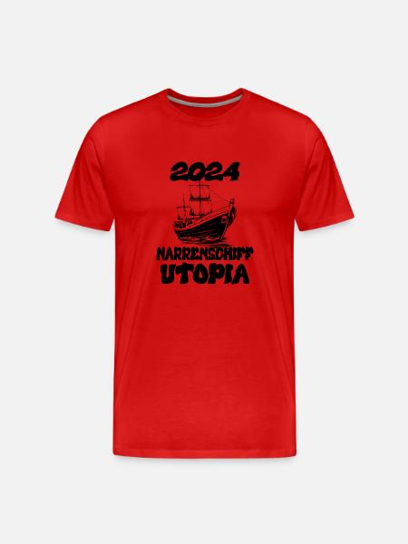 Narrenschiff Utopi, 2024 - Männer Premium Bio T-Shirt - Rot