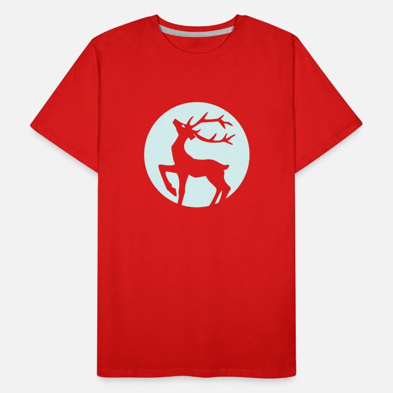 Hirsch Männer Premium Bio T-Shirt