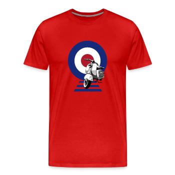 Mod Target Scooter - Men's Premium Organic T-Shirt - red - Front - Damien (186cm)