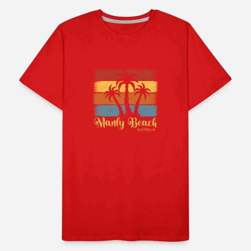 Manly Beach Australia retro Men's Premium Organic T-Shirt
