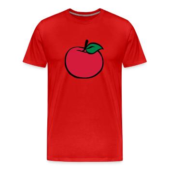 Apfel - Männer Premium Bio T-Shirt - Rot - Vorne - Damien (186cm)