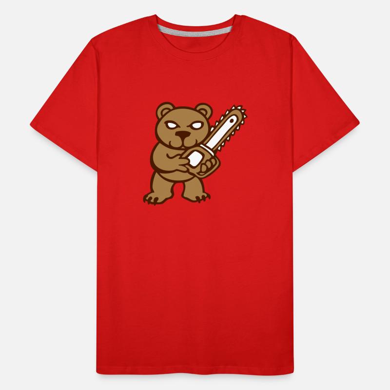 teddy bear pruner bear chainsaw fun naughty Men's Premium Organic T-Shirt