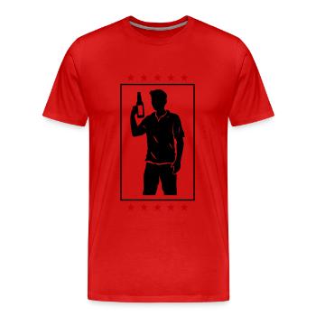 Drinking Team Bottle - Men's Premium Organic T-Shirt - red - Front - Damien (186cm)