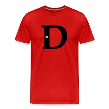 Buchstabe D Anfangsbuchstabe - Männer Premium Bio T-Shirt - Rot - Vorne - Damien (186cm)