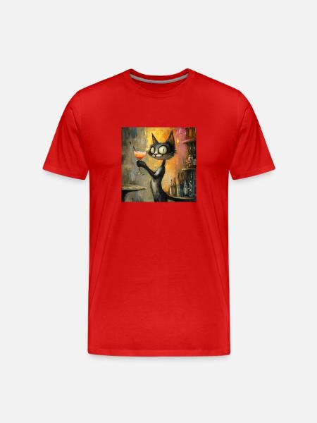 Cocktail and Moustaches - Men's Premium Organic T-Shirt - red