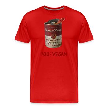 Veganer Grusel mit Happy Fleisch - 100% Vegan - Männer Premium Bio T-Shirt - Rot - Vorne - Damien (186cm)