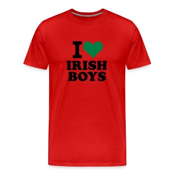 I love Irish Boys - Männer Premium Bio T-Shirt - Rot - Vorne - Damien (186cm)