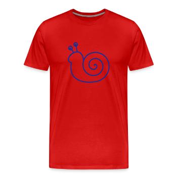 Drôle d'escargot - T-shirt bio Premium Homme - rouge - Devant - Damien (186cm)