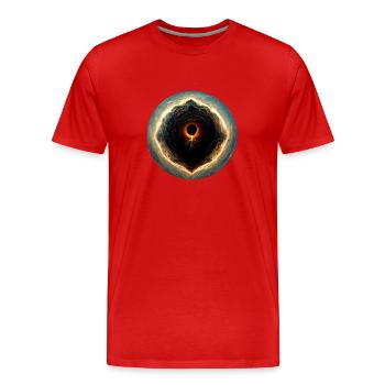 L’œil de Dieu - T-shirt bio Premium Homme - rouge - Devant - Damien (186cm)