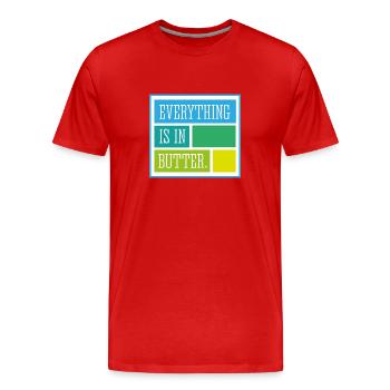 Butter - Männer Premium Bio T-Shirt - Rot - Vorne - Damien (186cm)