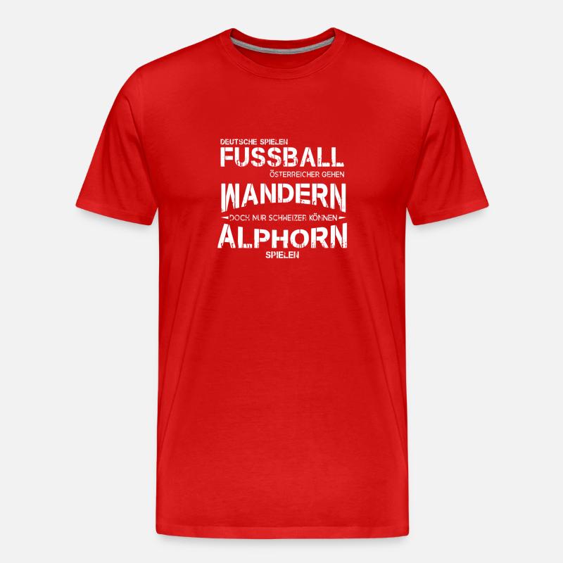Alphorn spielen - Männer Premium Bio T-Shirt - Rot